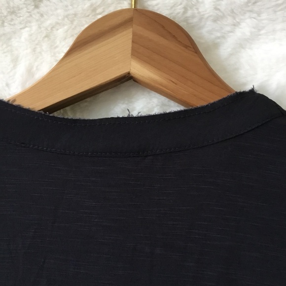 Dolan Left Coast Charcoal Gray Lucille Pleated Tie Neck Peasant Blouse - Picture 9 of 16